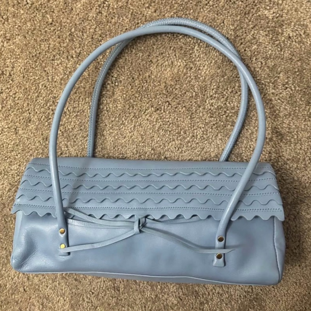 Elegant Blue Leather Handbag